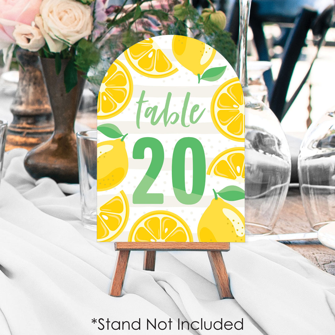 So Fresh - Lemon - Citrus Lemonade Party Double-Sided 5 x 7 inches Cards - Table Numbers - 1-20