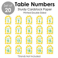 So Fresh - Lemon - Citrus Lemonade Party Double-Sided 5 x 7 inches Cards - Table Numbers - 1-20