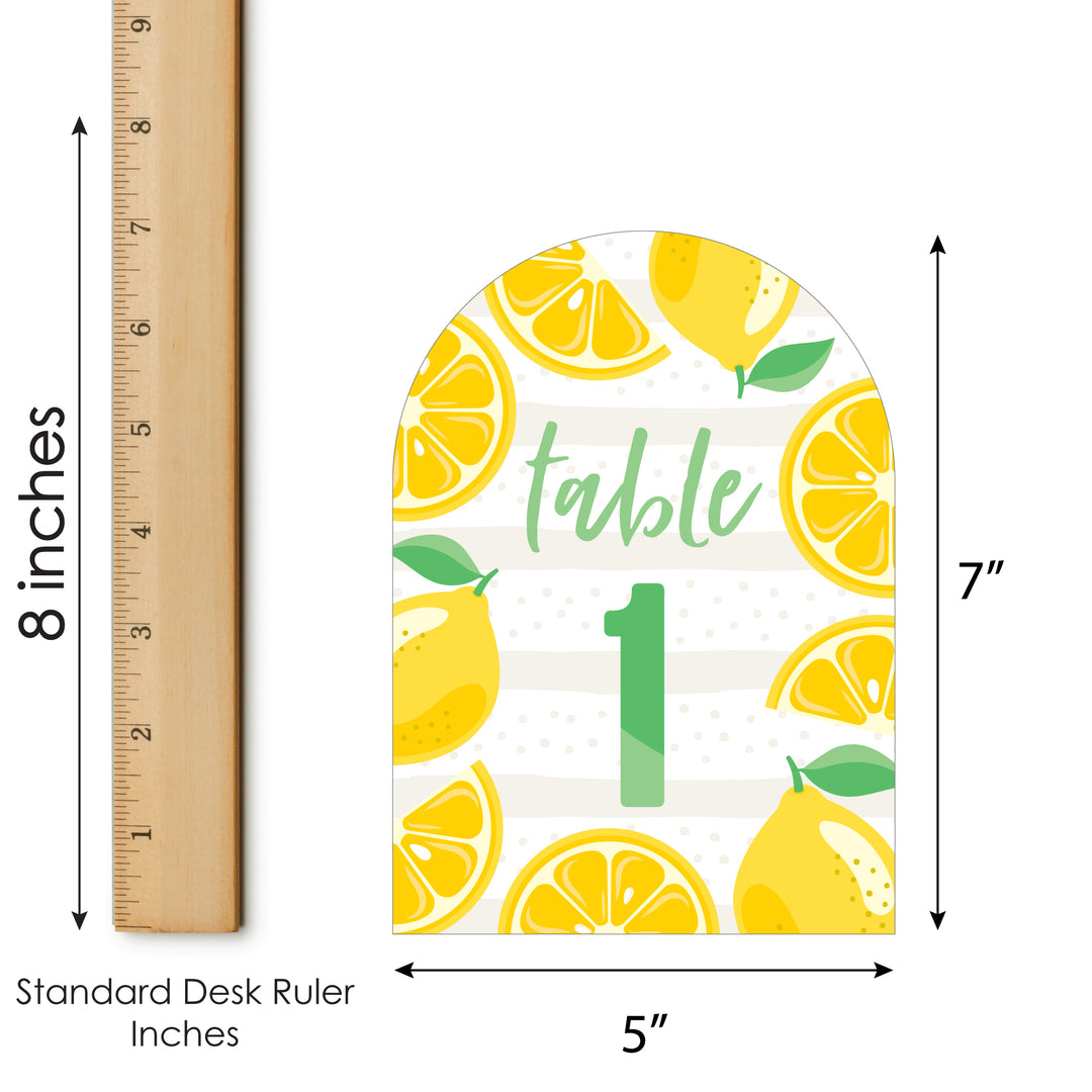 So Fresh - Lemon - Citrus Lemonade Party Double-Sided 5 x 7 inches Cards - Table Numbers - 1-20