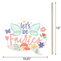 Funny Let's Be Fairies - Fairy Garden Birthday Party Photo Booth Props Kit - 10 Piece