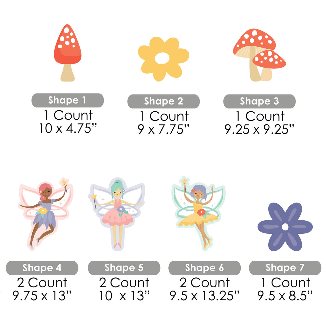 Let's Be Fairies - Flowers and Mushrooms Lawn Decorations - Outdoor Fairy Garden Birthday Party Yard Decorations - 10 Piece