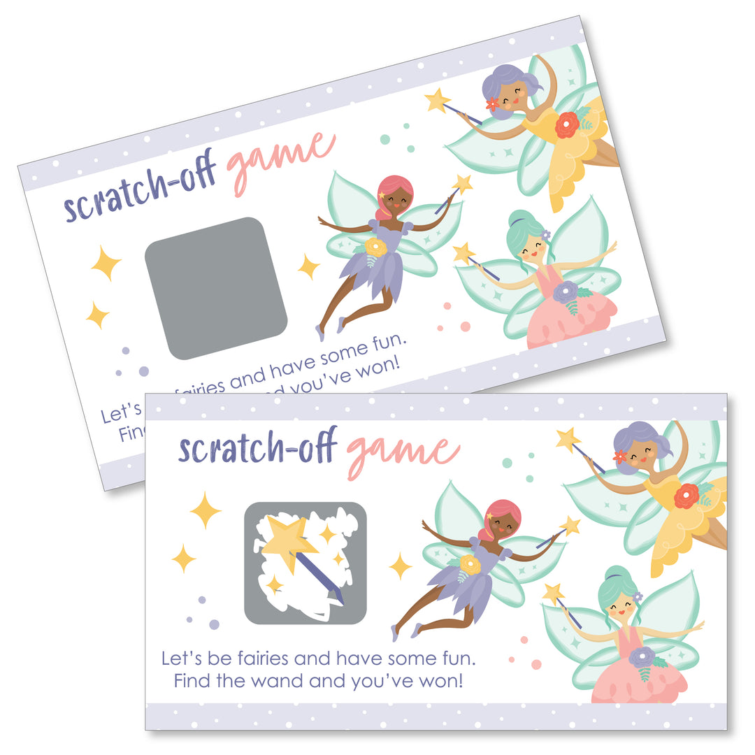 Let's Be Fairies - Fairy Garden Birthday Party Game Scratch Off Cards - 22 Count