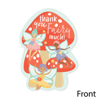 Let's Be Fairies - Shaped Thank You Cards - Fairy Garden Birthday Party Thank You Note Cards with Envelopes - Set of 12