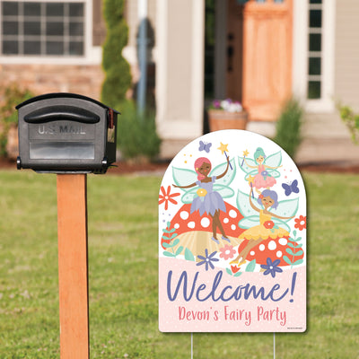 Let's Be Fairies - Party Decorations - Fairy Garden Birthday Party Personalized Welcome Yard Sign