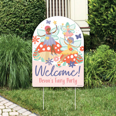 Let's Be Fairies - Party Decorations - Fairy Garden Birthday Party Personalized Welcome Yard Sign