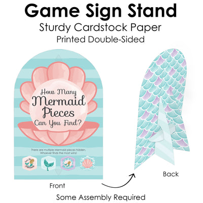 Let's Be Mermaids - Baby Shower or Birthday Party Scavenger Hunt - 1 Stand and 48 Game Pieces - Hide and Find Game