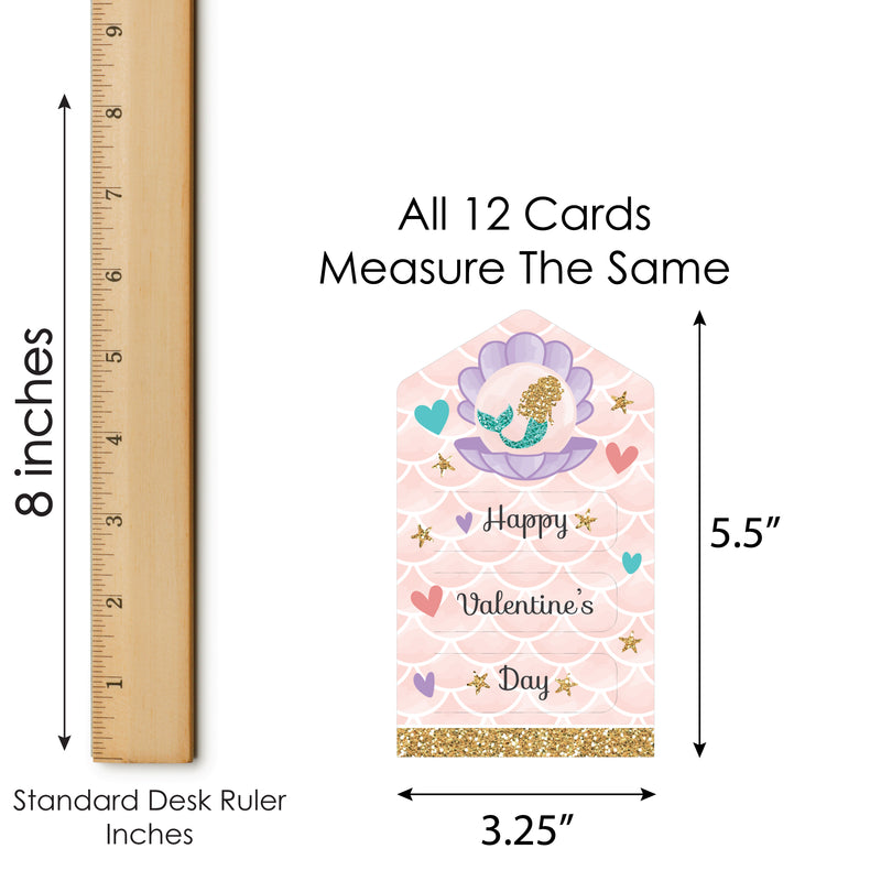 Let’s Be Mermaids - Under the Sea Cards for Kids - Happy Valentine’s Day Pull Tabs - Set of 12