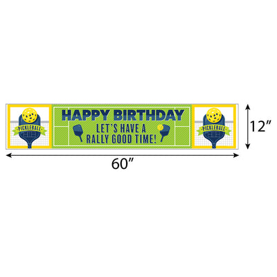 Let’s Rally - Pickleball - Happy Birthday Decorations Party Banner