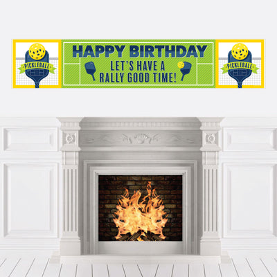 Let’s Rally - Pickleball - Happy Birthday Decorations Party Banner