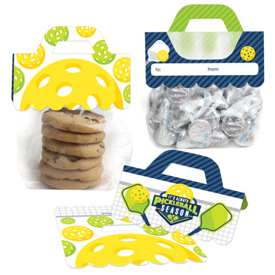 Let’s Rally - Pickleball - DIY Birthday or Retirement Party Clear Goodie Favor Bag Labels - Candy Bags with Toppers - Set of 24