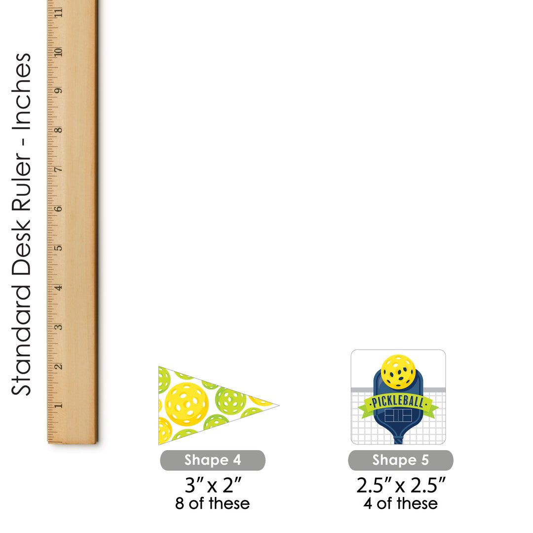 Let's Rally - Pickleball - Cupcake Decoration - Birthday or Retirement Party Cupcake Wrappers and Treat Picks Kit - Set of 24