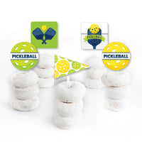 Let's Rally - Pickleball - Dessert Cupcake Toppers - Birthday or Retirement Party Clear Treat Picks - Set of 24