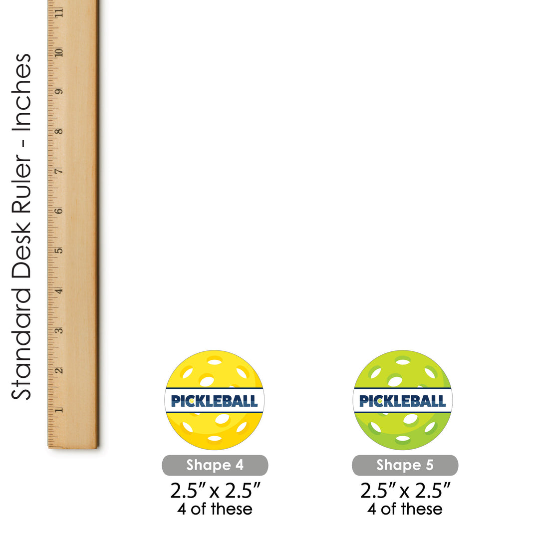 Let's Rally - Pickleball - Dessert Cupcake Toppers - Birthday or Retirement Party Clear Treat Picks - Set of 24