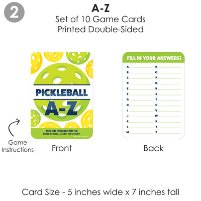 Let's Rally - Pickleball - 4 Birthday or Retirement Party Games - 10 Cards Each - Gamerific Bundle