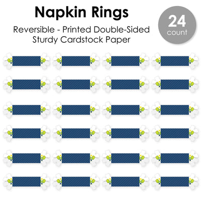 Let’s Rally - Pickleball - Birthday or Retirement Party Paper Napkin Holder - Napkin Rings - Set of 24