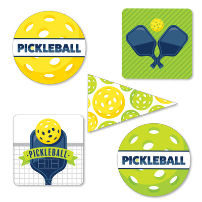Let's Rally - Pickleball - DIY Shaped Birthday or Retirement Party Cut-Outs - 24 Count