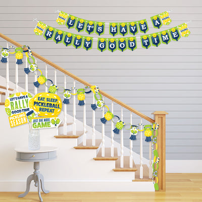 Let's Rally - Pickleball - Banner and Photo Booth Decorations - Birthday or Retirement Party Supplies Kit - Doterrific Bundle