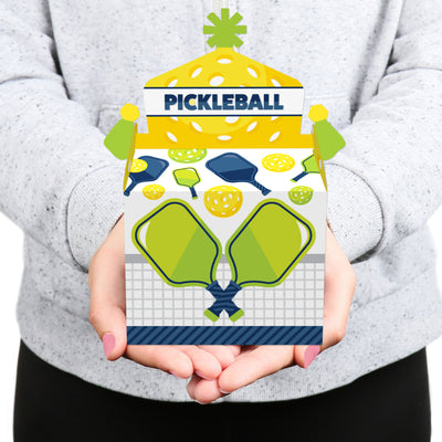 Let's Rally - Pickleball - Treat Box Party Favors - Birthday or Retirement Party Goodie Gable Boxes - Set of 12