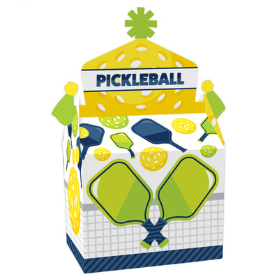 Let's Rally - Pickleball - Treat Box Party Favors - Birthday or Retirement Party Goodie Gable Boxes - Set of 12