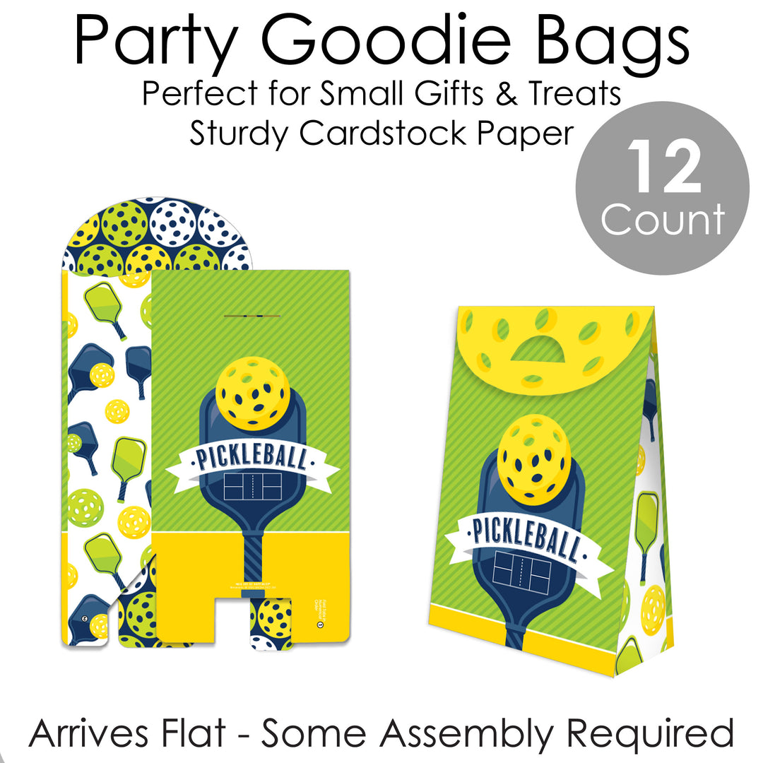 Let's Rally - Pickleball - Birthday or Retirement Gift Favor Bags - Party Goodie Boxes - Set of 12