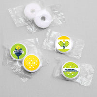 Let's Rally - Pickleball - Birthday or Retirement Party Round Candy Sticker Favors - Labels Fit Chocolate Candy (1 sheet of 108)