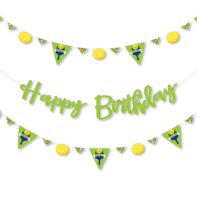 Let's Rally - Pickleball - Birthday Party Letter Banner Decoration - 36 Banner Cutouts and Happy Birthday Banner Letters