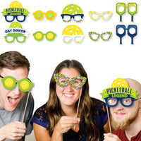Let's Rally - Pickleball Glasses - Paper Card Stock Birthday or Retirement Party Photo Booth Props Kit - 10 Count