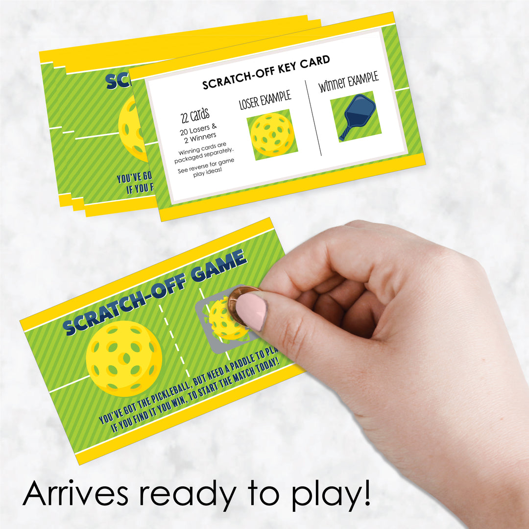 Let's Rally - Pickleball - Birthday or Retirement Party Game Scratch Off Cards - 22 Count