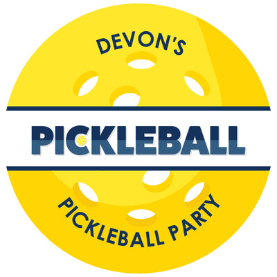 Personalized Let's Rally - Pickleball - Custom Birthday or Retirement Party Favor Circle Sticker Labels - Custom Text - 24 Count