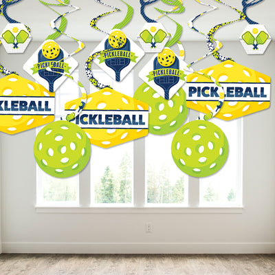 Let's Rally - Pickleball - Birthday or Retirement Party Hanging Decor - Party Decoration Swirls - Set of 40