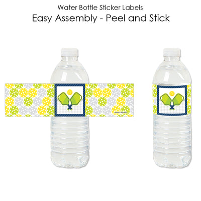 Let's Rally - Pickleball - Birthday or Retirement Party Water Bottle Sticker Labels - Set of 20