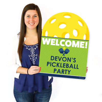 Let's Rally - Pickleball - Party Decorations - Birthday or Retirement Party Personalized Welcome Yard Sign