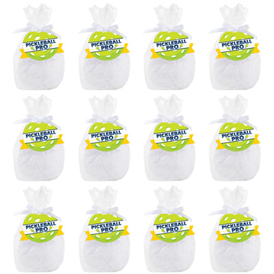 Let's Rally - Pickleball - Birthday or Retirement Party Clear Goodie Favor Bags - Treat Bags With Tags - Set of 12
