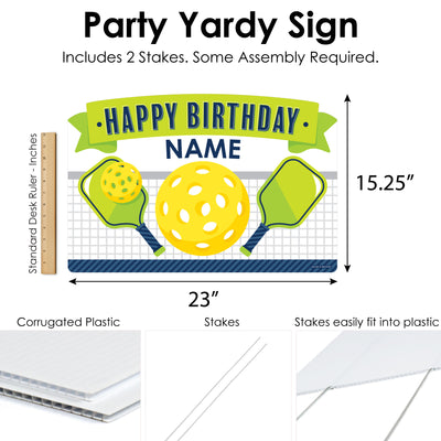Let's Rally - Pickleball - Birthday Party Yard Sign Lawn Decorations - Personalized Happy Birthday Party Yardy Sign