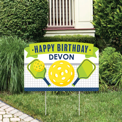 Let's Rally - Pickleball - Birthday Party Yard Sign Lawn Decorations - Personalized Happy Birthday Party Yardy Sign