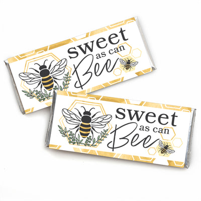 Little Bumblebee - Candy Bar Wrapper Bee Baby Shower or Birthday Party Favors - Set of 24
