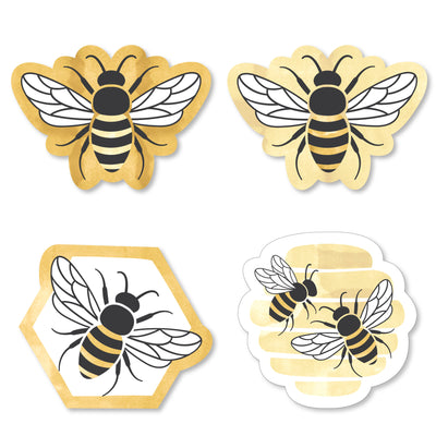 Little Bumblebee - DIY Shaped Bee Baby Shower or Birthday Party Cut-Outs - 24 Count