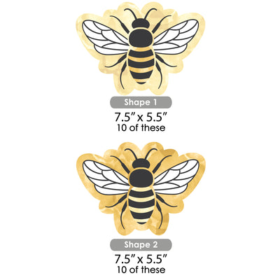 Little Bumblebee - Decorations DIY Bee Baby Shower or Birthday Party Essentials - Set of 20