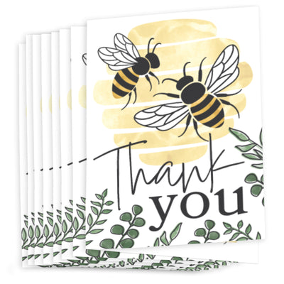Little Bumblebee - Bee Baby Shower or Birthday Party Thank You Cards (8 count)
