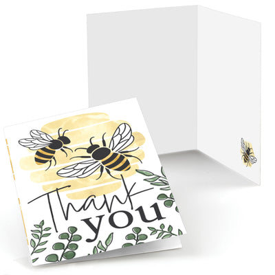 Little Bumblebee - Bee Baby Shower or Birthday Party Thank You Cards (8 count)