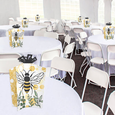 Little Bumblebee - Table Decorations - Bee Baby Shower or Birthday Party Fold and Flare Centerpieces - 10 Count
