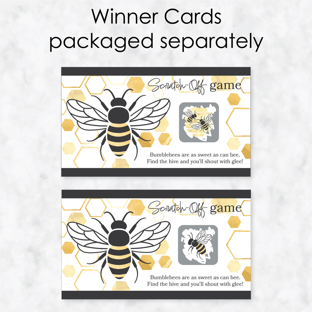 Little Bumblebee - Bee Baby Shower or Birthday Party Game Scratch Off Cards - 22 Count