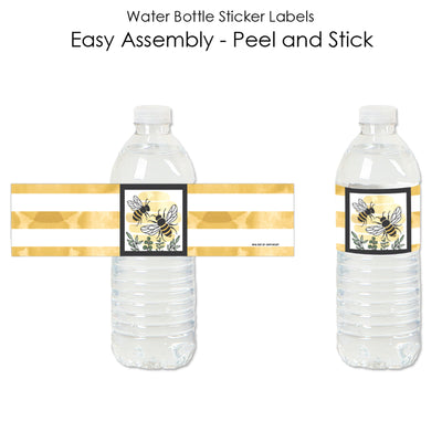 Little Bumblebee - Bee Baby Shower or Birthday Party Water Bottle Sticker Labels - Set of 20