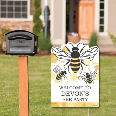Little Bumblebee - Party Decorations - Bee Baby Shower or Birthday Party Personalized Welcome Yard Sign