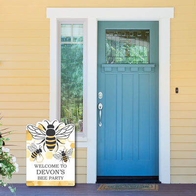 Little Bumblebee - Party Decorations - Bee Baby Shower or Birthday Party Personalized Welcome Yard Sign