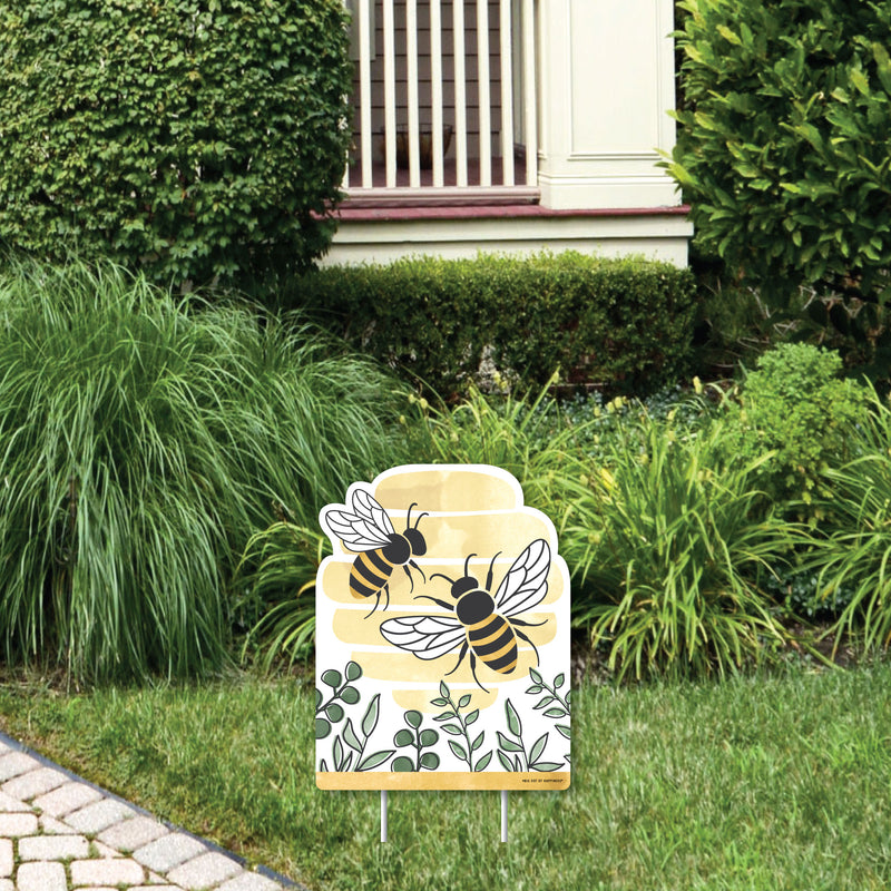 Little Bumblebee - Outdoor Lawn Sign - Bee Baby Shower or Birthday Party Yard Sign - 1 Piece