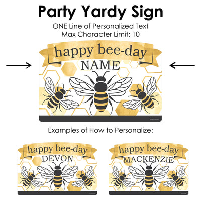 Little Bumblebee - Bee Birthday Party Yard Sign Lawn Decorations - Personalized Happy Birthday Party Yardy Sign