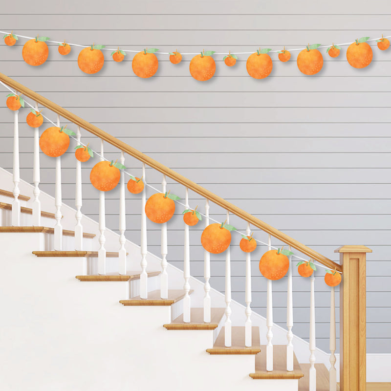 Little Clementine - Orange Citrus Baby Shower or Birthday Party DIY Decorations - Clothespin Garland Banner - 44 Pieces