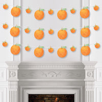 Little Clementine - Orange Citrus Baby Shower or Birthday Party DIY Decorations - Clothespin Garland Banner - 44 Pieces