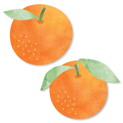 Little Clementine - DIY Shaped Orange Citrus Baby Shower or Birthday Party Cut-Outs - 24 Count